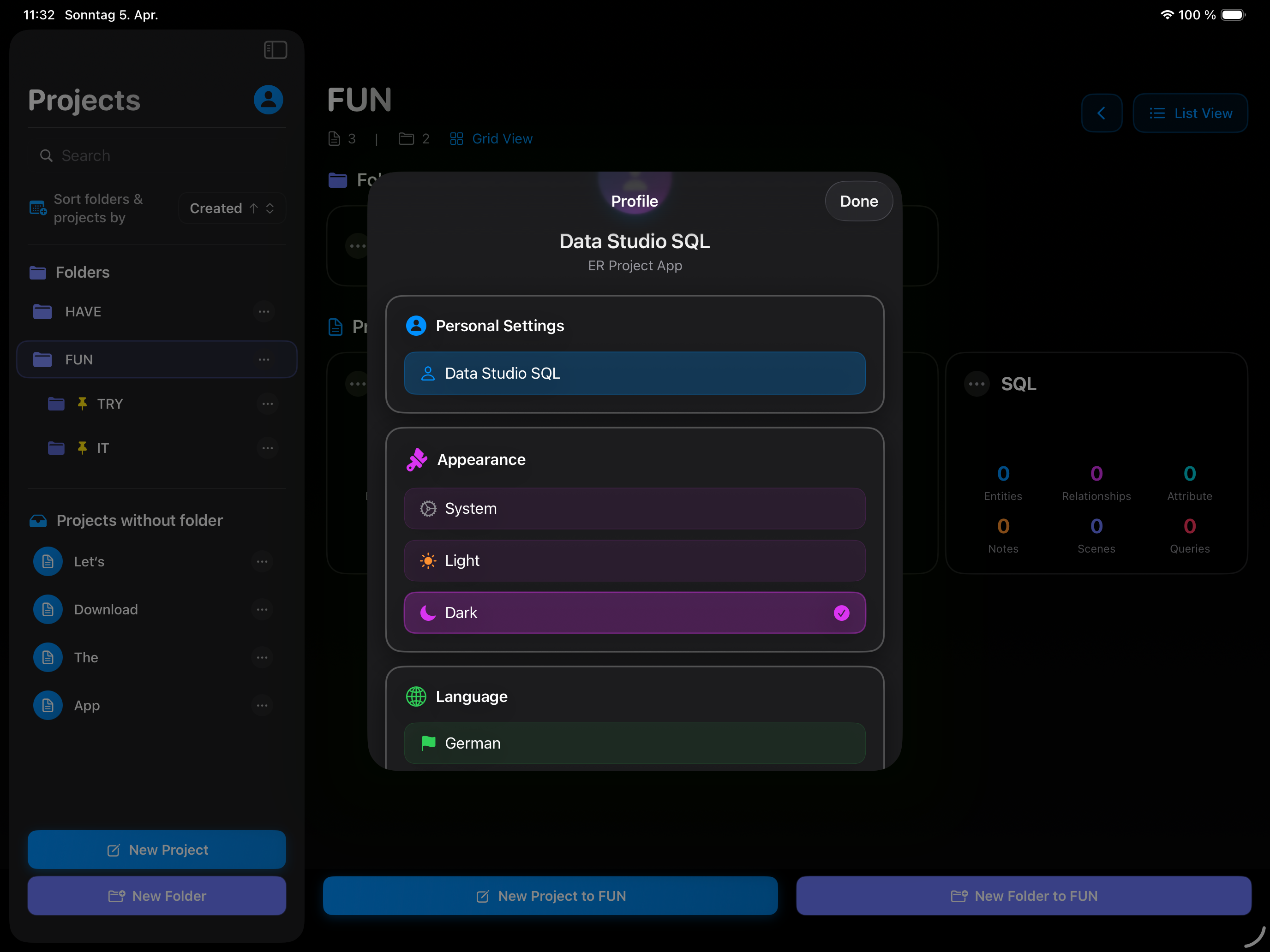 Data Studio SQL – Visuelles ER-Modellieren & SQL auf iPhone & iPad