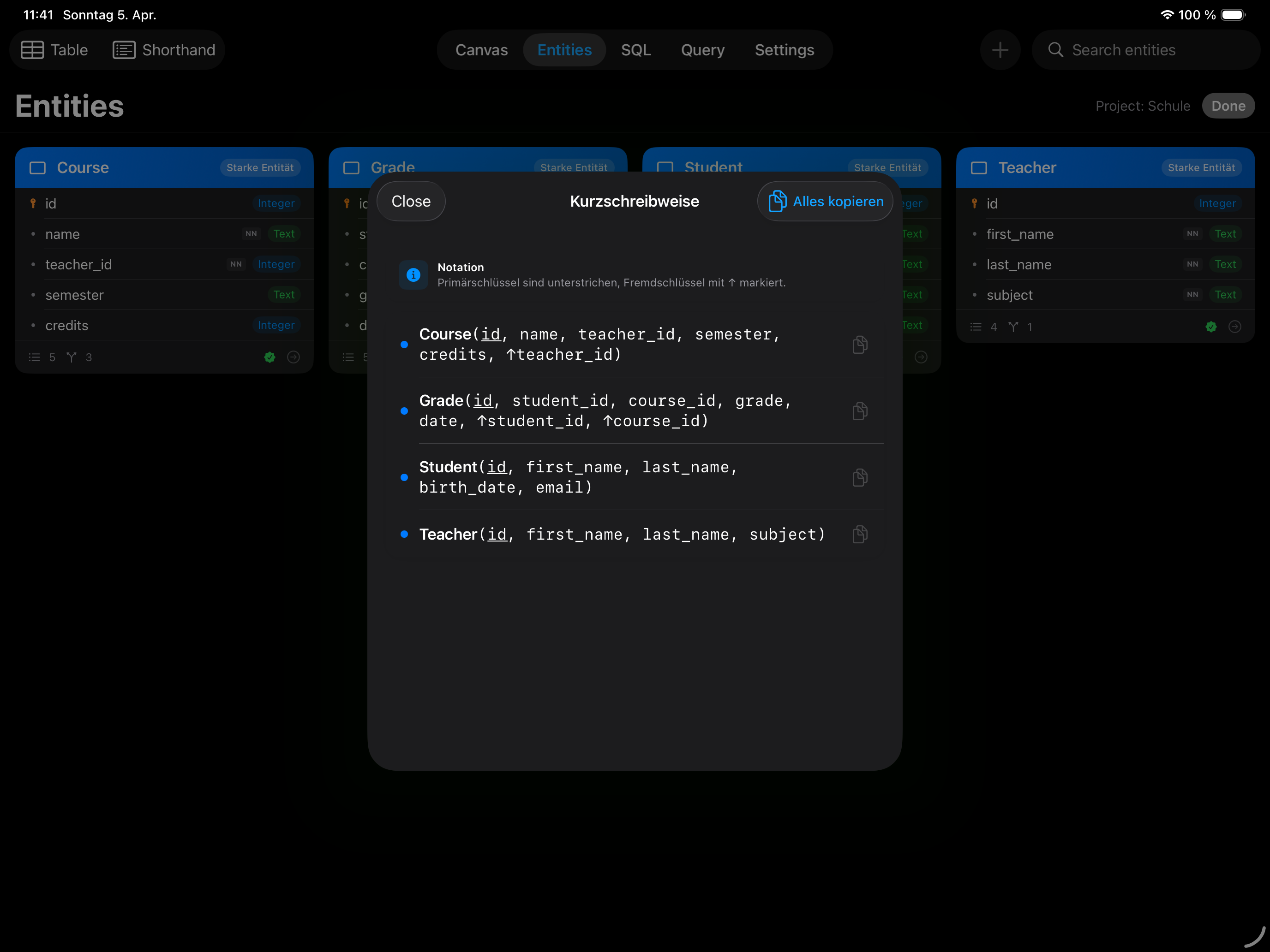 Data Studio SQL – Visuelles ER-Modellieren & SQL auf iPhone & iPad