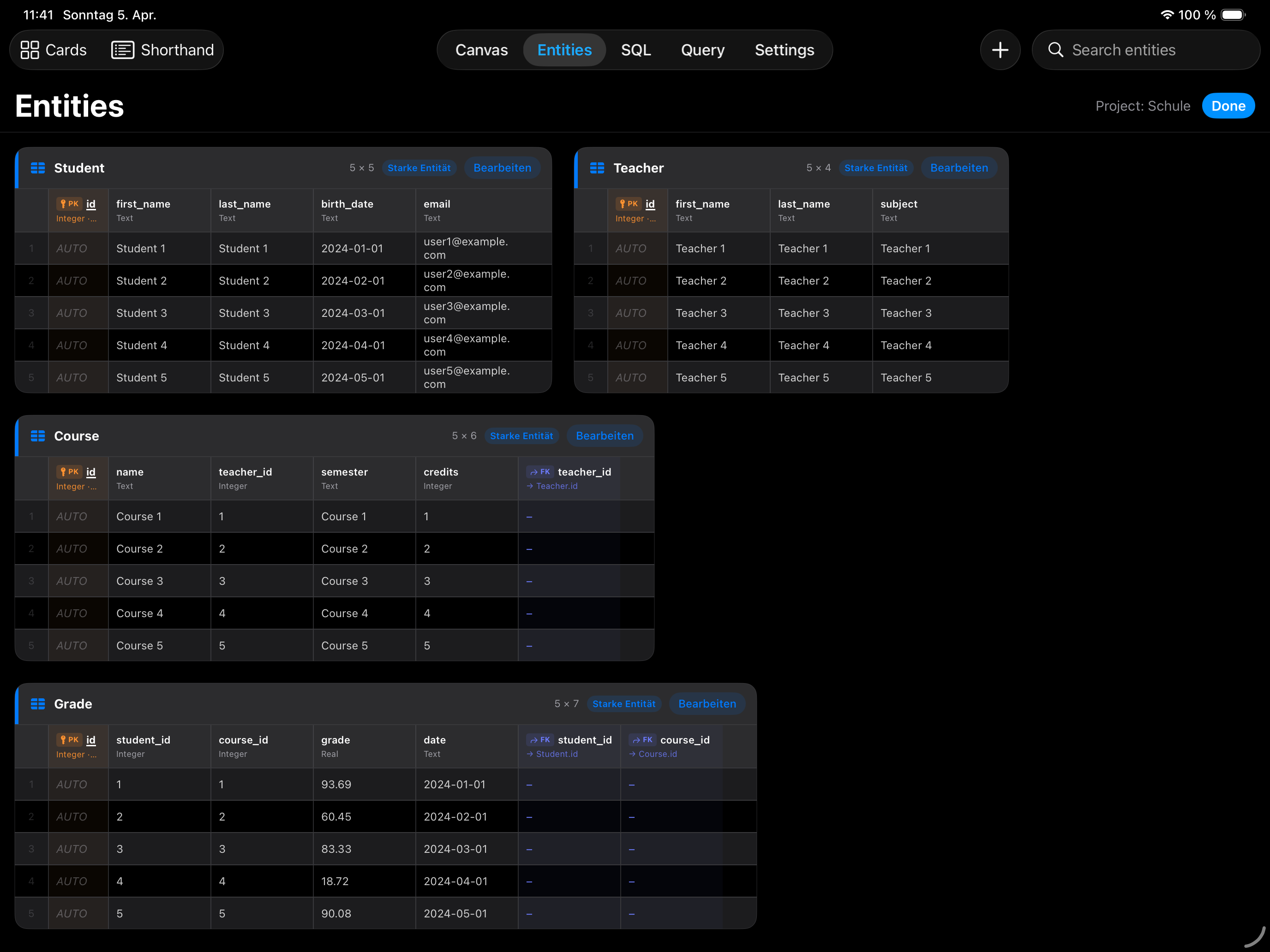 Data Studio SQL – Visuelles ER-Modellieren & SQL auf iPhone & iPad