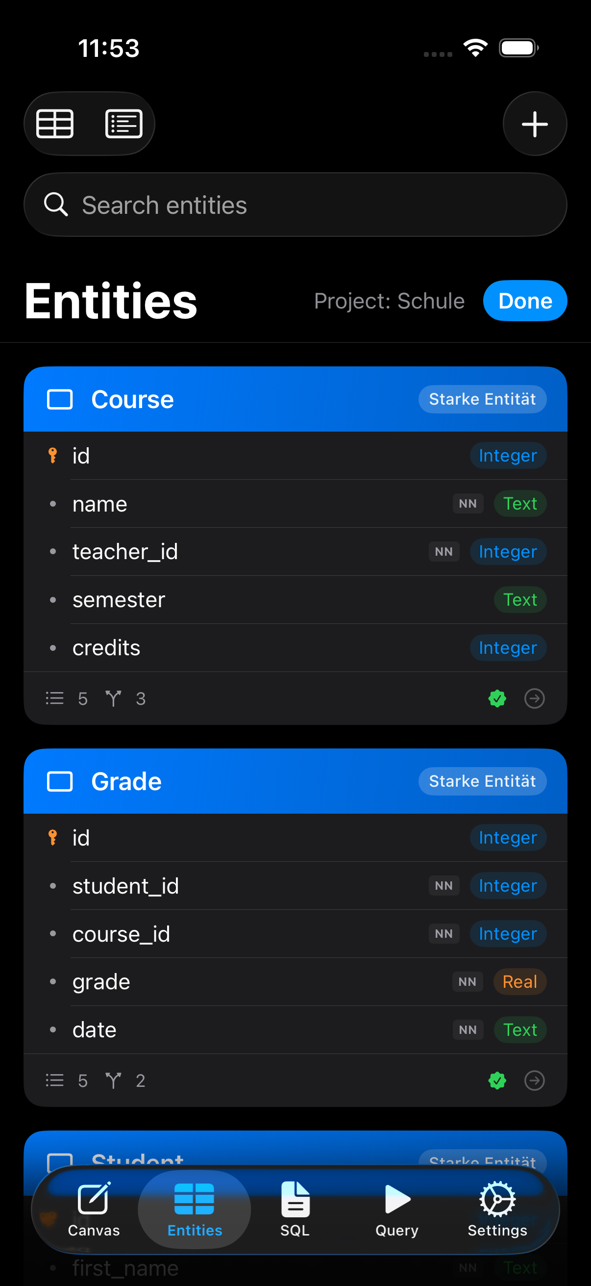 Data Studio SQL – Visuelles ER-Modellieren & SQL auf iPhone & iPad
