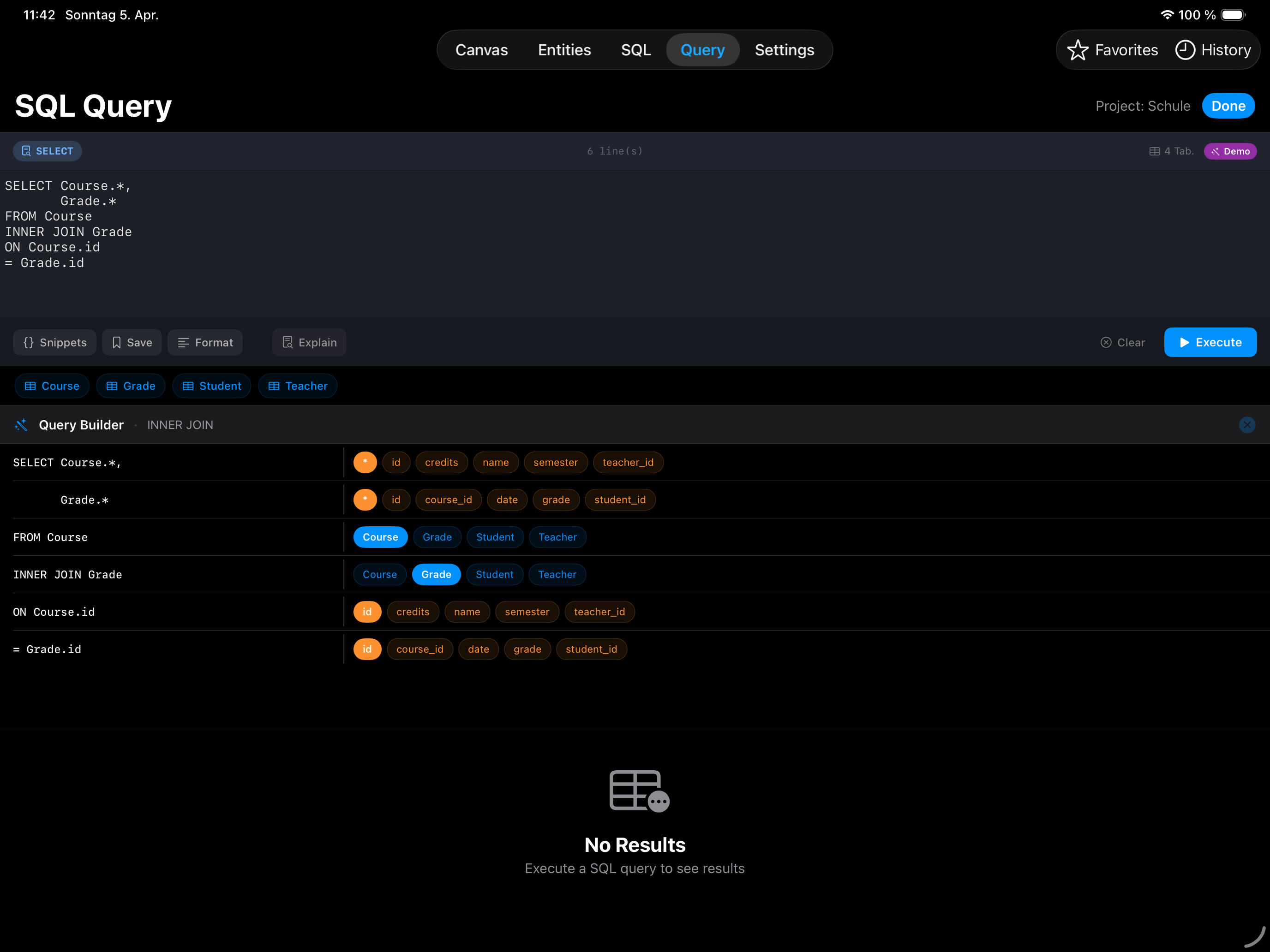 Data Studio SQL – Visuelles ER-Modellieren & SQL auf iPhone & iPad