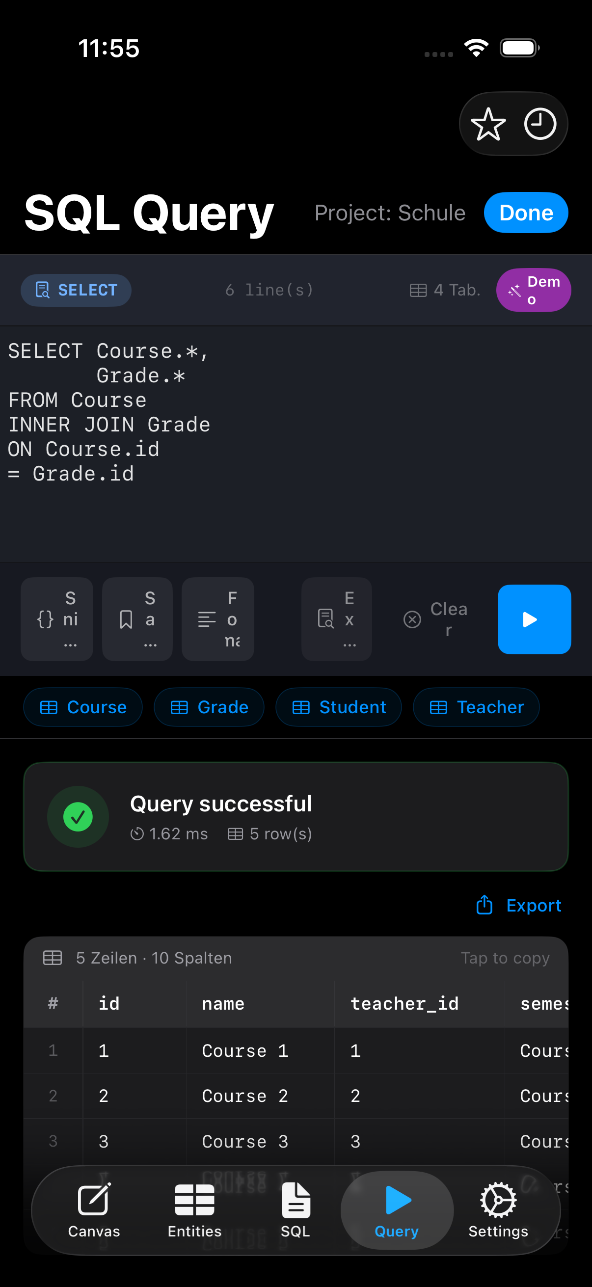 Data Studio SQL – Visuelles ER-Modellieren & SQL auf iPhone & iPad